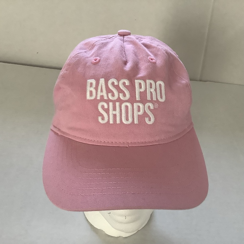 Bass Pro Shops Hat Pink With White Embroidered Logo SnapBack Baseball Cap